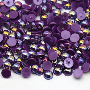 Perlas planas de plástico de 2mm, de alta calidad, Color AB, Media perla redonda, joyería para uñas - Product Image 1