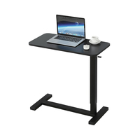 Table de chevet ergonomique ADA avec accoudoirs, plateau avec roulettes cachées, hauteur réglable pneumatiquement, bureau roulant pour hôpital