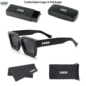 1439 Customized Metal Logo Retro Luxury Brand Designer Women Men Square Shades Polarized Acetate Vintage Sunglasses