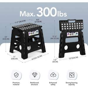 Taburete plegable antideslizante de primera calidad Luckitec Material PP Ligero y mango Capacidad de 300 libras Característica extraíble - Product Image 2