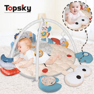 Offres Spéciales doux coton infantile jeu sensoriel tapis de gymnastique Double bâton activité enfants tapis de jeu crabe Fitness support soleil <span class=keywords><strong>Piano</strong></span> conception enfants - Product Image 5