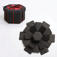 Boîte cadeau hexagonale de luxe personnalisée avec un design surprise pour un anniversaire, la Saint-Valentin, la création de photos DIY et l'emballage de cadeaux