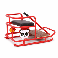 Wild Blade Luge pour enfants durable avec siège, châssis métallique rouge, design Panda, roues jaunes, poignée en caoutchouc