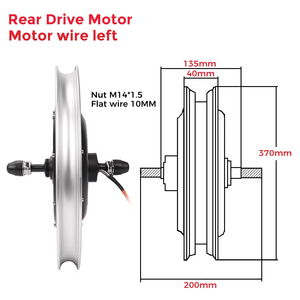 Juego de Ruedas para Bicicleta Eléctrica de 18 Pulgadas con Motor de 1000W, Motor de Tracción Trasera - Product Image 2