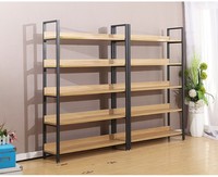 Étagère de présentation en bois sur mesure, rayonnage de supermarché à double face en métal