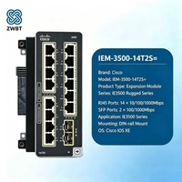 Module d'extension SFP en cuivre Cisco Switch Catalyst IEM-3500-14T2S = 14 ports GE RJ45, 2 ports 1G/100M SFP, extensible à 27 ports au total, alimentation 16W