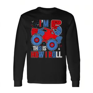 Camiseta de manga larga con tema de araña para el 5º cumpleaños de Monster Truck para niño de 5 años - Product Image 2