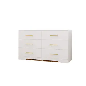 Moderne Eenvoudige Slaapkamer Meubelset Houten Kist Van 6 Laden Lade Witte Organizer Opbergkast