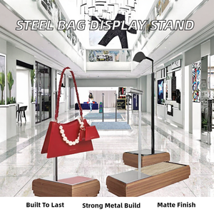 Espositore per Borse in Acciaio Inox, Supporto da Tavolo per Borsette e Pochette, Finitura Opaca per Negozi e Centri Commerciali - Product Image 2
