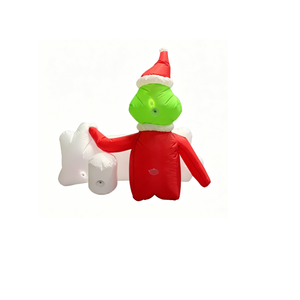 <span class=keywords><strong>Grinch</strong></span> Inflable Navideño <span class=keywords><strong>de</strong></span> 3.5 Pies con Letrero <span class=keywords><strong>de</strong></span> Feliz Navidad en la Pared, Luces LED Integradas para Decoración Navideña <span class=keywords><strong>de</strong></span> Jardín Exterior - Product Image 4