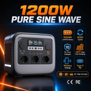 สถานีไฟฟ้าพกพา 700W แบตเตอรี่ 512Wh คลื่นไซน์บริสุทธิ์ เครื่องกำเนิดพลังงานแสงอาทิตย์ MPPT สำหรับตั้งแคมป์ กิจกรรมกลางแจ้ง และสำรองไฟฉุกเฉิน - Product Image 4
