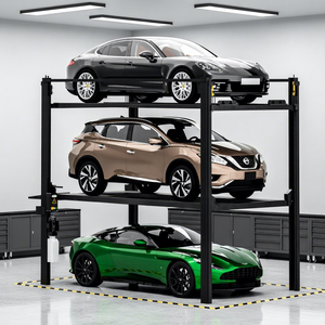 三级液压缸驱动模式 方便的四柱式三车位升降机 每层可承载2500公斤 - Product Image 1