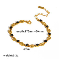 Bracelet en acier inoxydable avec fermoir nez de cochon d'Inde, style luxueux, serti de zircons colorés, anti-décoloration, bijoux pour femmes