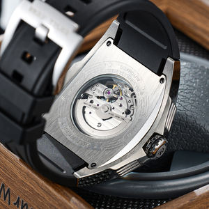 REEF TIGER <span class=keywords><strong>Montre</strong></span> Mécanique Panthère Noire pour Homme Super Lumineuse Automatique Remontage Automatique en Caoutchouc Montres de Sport RGA3061-LEO - Product Image 5