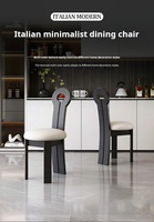 Chaise de salle à manger élégante au design mid-century, en bois massif durable, avec dossier incurvé, pour appartement et usage scolaire