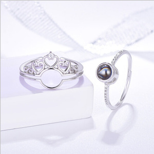 Anillo de Proyección Te Amo en 100 Idiomas |   Conjunto de Anillos Ajustables en Forma de Corazón para Parejas - Product Image 4