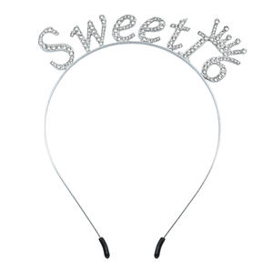 Nouvel arrivage Diadème de fête pour 16e anniversaire Couronne Accessoires pour cheveux Bandeau avec lettres et chiffres Bandeau de cheveux en strass Sweet <span class=keywords><strong>16</strong></span> - Product Image 4