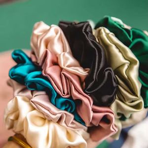 Meilleures ventes : Élastiques à cheveux personnalisés de couleur unie, style européen et américain, en soie, pour fêtes et événements - Product Image 2