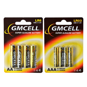 Pila Alcalina Super Dry GMCELL No.7 AAA No.5 LR6 AA 1.5v, Paquete de 4/8/10 Unidades en Blíster, Logotipo Personalizado para Tiendas en Línea - Product Image 1
