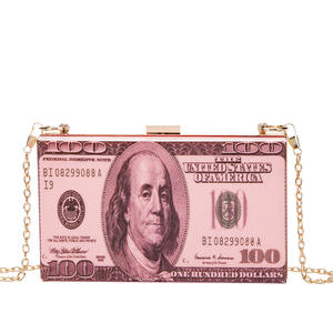 Style européen américain été mode cent dollar Bill argent Transparent acrylique sac à main petite boîte de soirée carrée <span class=keywords><strong>pochette</strong></span> - Product Image 5