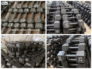 10 20 25 30 40lb gang quả tạ cố định trọng lượng lục giác quả tạ xám đen quả tạ - Product Image 6