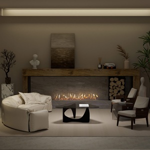 Inno-living Fire Cheminée moderne 200cm Noir Argent Smart Home Cheminée au <span class=keywords><strong>bio</strong></span>éthanol <span class=keywords><strong>Prix</strong></span> - Product Image 1
