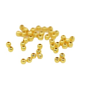 Perles plaquées or 18 carats, entretoises porte-bonheur, perles polies en or véritable 14 carats, accessoires de perlage faits main, perles en vrac, D40 - Product Image 5