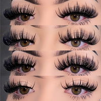 Faux Cils en Vison de 25 mm Volumineux, Cils en Vison 3D de 20 mm en Gros, Faux Cils Vegan 3D Aspect Extensions de Cils Effet Piquant