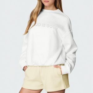 Sweat-shirt pour femme Christian God Is Good, col rond, imprimé en relief, tissu tricoté respirant, 360 grammes - Product Image 2