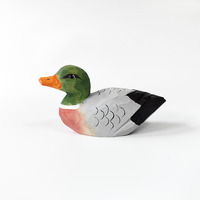 Figurine décorative de canard en bois antique colorée sculptée à la main, vente en gros, cadeau, décoration
