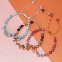 Bracelet en pierre de cristal naturel à la mode avec cordon en macramé améthyste oeil de tigre bijou réglable chanceux Feng Shui bricolage durable