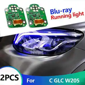 Berlaku untuk mercedes-benz w205 lampu depan membuka sentuhan biru c-class glcglcla modifikasi membuka dekoder lampu harian