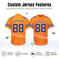 Seragam Sepak Bola Amerika Desain Baru Sublimasi, Kustomisasi Penuh, Bordir, Jersey Mesh, Nomor Tim, Dewasa