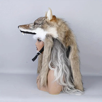 Coiffe unisexe en fausse fourrure tête de loup, thème animal tendance, pour Noël, carnaval, cosplay, spectacle, danse, accessoires de fête