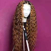 Perruques brésiliennes en cheveux vierges ondulés avec dentelle HD transparente pour femmes, perruque frontale en dentelle transparente noire sans colle, blonde