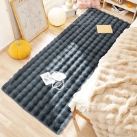 Tapis épais de haute densité de style nordique, tapis de chambre en peluche à bulles, tapis doux et confortable, paillasson, tapis de sol blanc crème