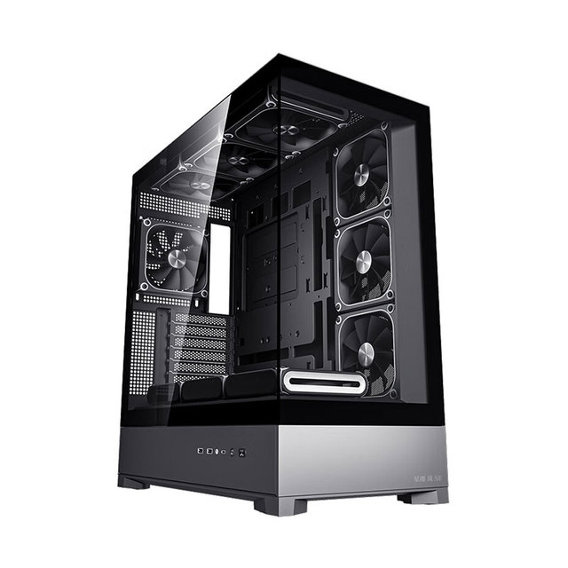 Yipaiyifeng Lan SE Micro ATX Mid-Tower Gaming PC Desktop Case with RGB Fans USB 3.0 Ports & Steel Tempered Glass Version