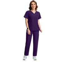 Ensembles de blouses et pantalons droits en coton tissé lavables à la main, col en V, pour l'été, confortables, couleur unie, design unisexe