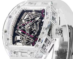 Montre mécanique en cristal clair de super qualité Mouvement Tourbillon d'usine RM Boîtier en cristal RM38-02 Montre Bubba Watson squelette - Product Image 3