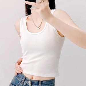 Camisole d'été pour femmes RUICHI avec coton et élasthanne côtelé 260GSM, style élégant, superposition et vêtements d'extérieur, débardeur blanc - Product Image 2