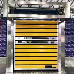 High Speed Insulated Electric High Speed Roll Up Doors Aluminum Rail Track Shutter Heavy Duty Wind Resistence Industrial Door