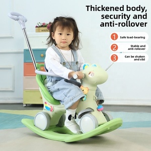 Cheval à <span class=keywords><strong>bascule</strong></span> en plastique, jouet à chevaucher, double usage, deux-en-un, unisexe pour enfants, cadeau d'anniversaire pour enfant d'un an - Product Image 2