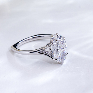 Anillo de diamantes cultivados en laboratorio de oro blanco de 18 quilates Messi Jewelry MSR-2025 para mujer - Product Image 2