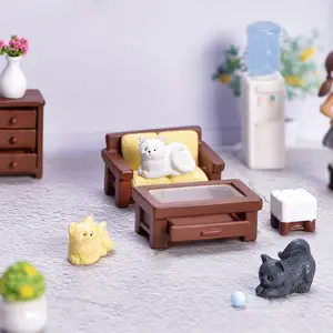 Hot Sell Mini Puppenhaus Möbel Puppenhaus Ornament Puppen Haus Mini Spielzeug Zubehör Tisch Stuhl Shafa Modell Kinderspiel zeug