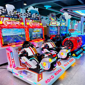 Simulateur de course de <span class=keywords><strong>moto</strong></span> pour enfants à monnayeur, machine de <span class=keywords><strong>jeu</strong></span> d'arcade Road Rider, construction en fibre de verre et métal, sans fil - Product Image 2