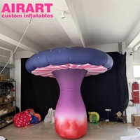 Grand champignon gonflable coloré, décoration de champignon rouge gonflable personnalisée pour toile de fond de scène de festival