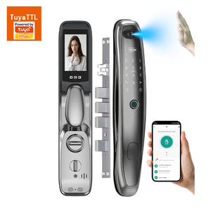 Serrure de porte intelligente Tuya, appels vidéo de haute qualité, œil de chat, empreinte digitale, mot de passe à distance, pour bois, acier, connectivité Wi-<span class=keywords><strong>Fi</strong></span>, <span class=keywords><strong>carte</strong></span> mémoire - Product Image 1
