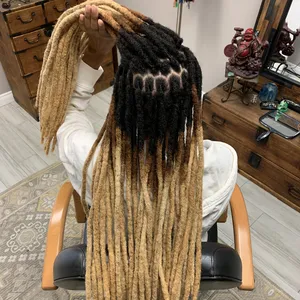 Vente en gros de cheveux indiens afro crépus bouclés humains vierges 0.4cm 0.6cm extension de cheveux loc 100% fait à la main crochet dreadlock