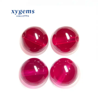 XY Gems Belle Qualité Corindon Rouge Synthétique Boule De Rubis Perforée Prix des Perles De Rubis Pierres Précieuses 5 #5mm