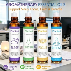 Aceite Esencial Diluido para Aromaterapia sin Agua, Marca Privada, 0.33oz, Roll-on, Menta, Orégano, Árbol de Té, Hierba Limón, Eucalipto, Lavanda - Product Image 1